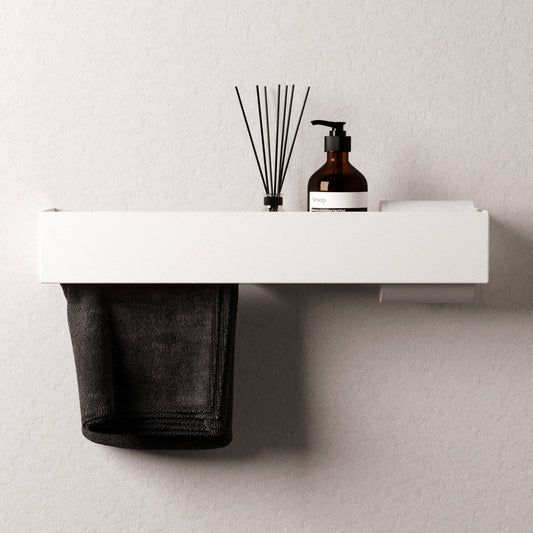 .10 - Mensola porta asciugamani con porta carta igienica