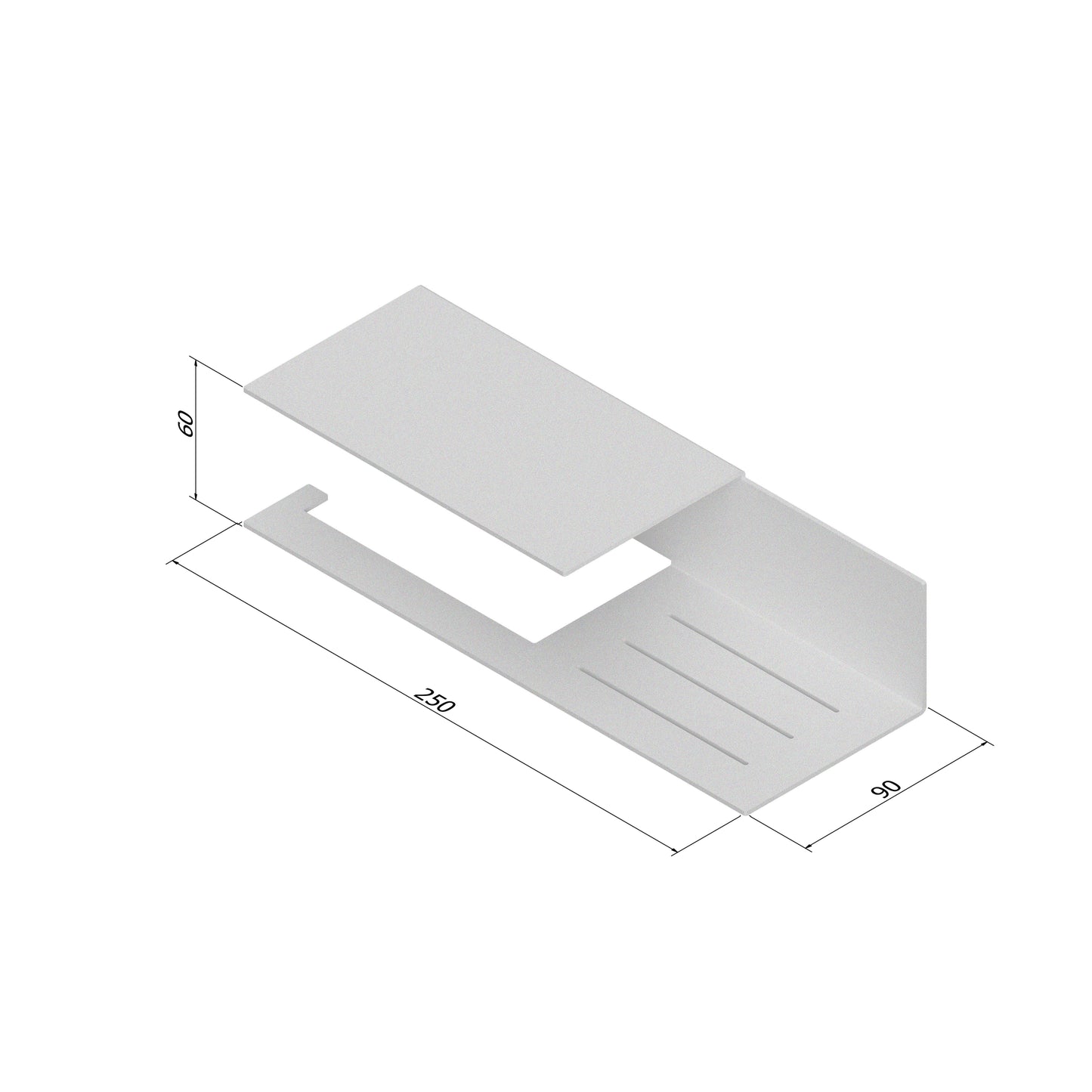 .01 - Porta rotolo carta igienica con mensola - Mesula
