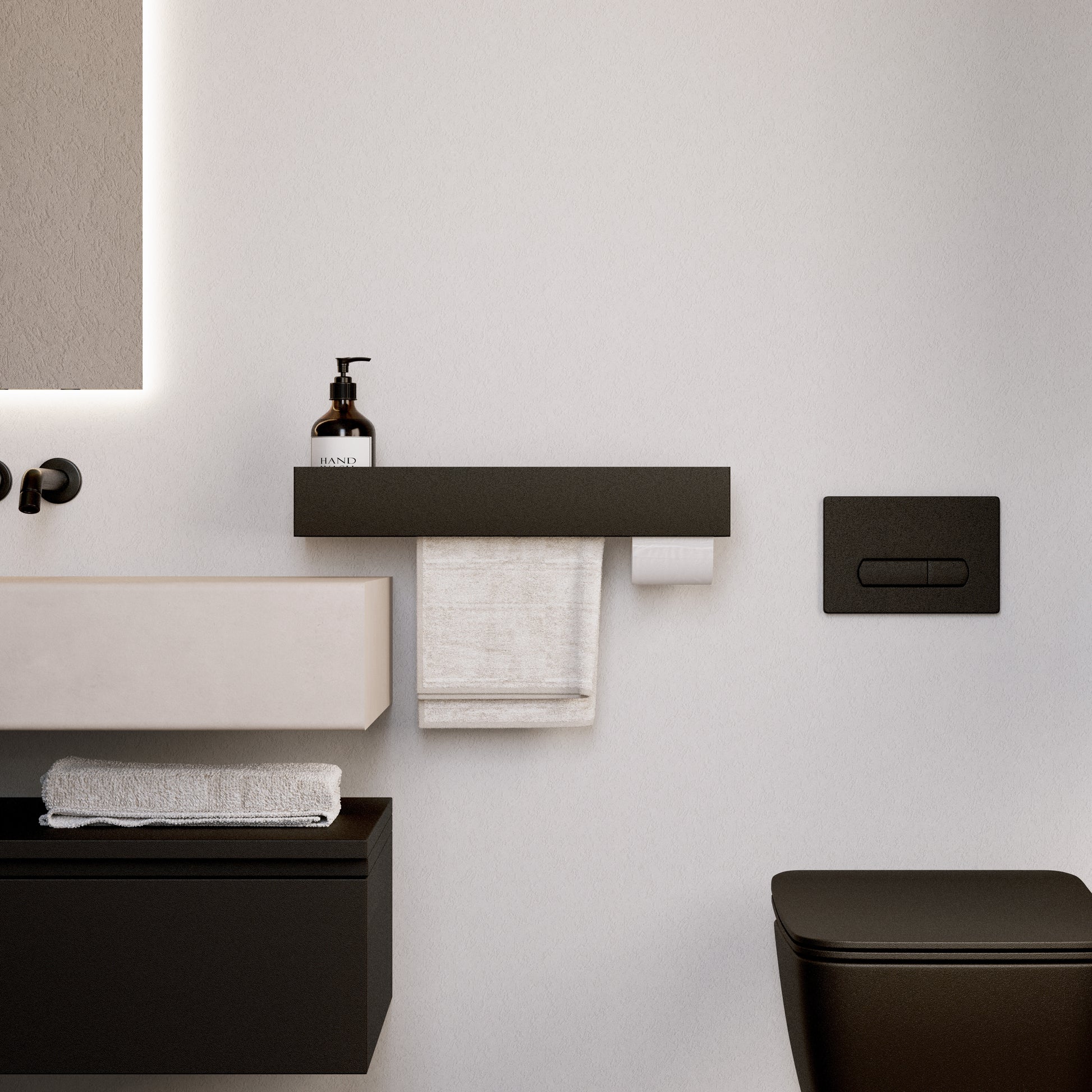 .10 -  Mensola porta asciugamani con porta carta igienica - Mesula