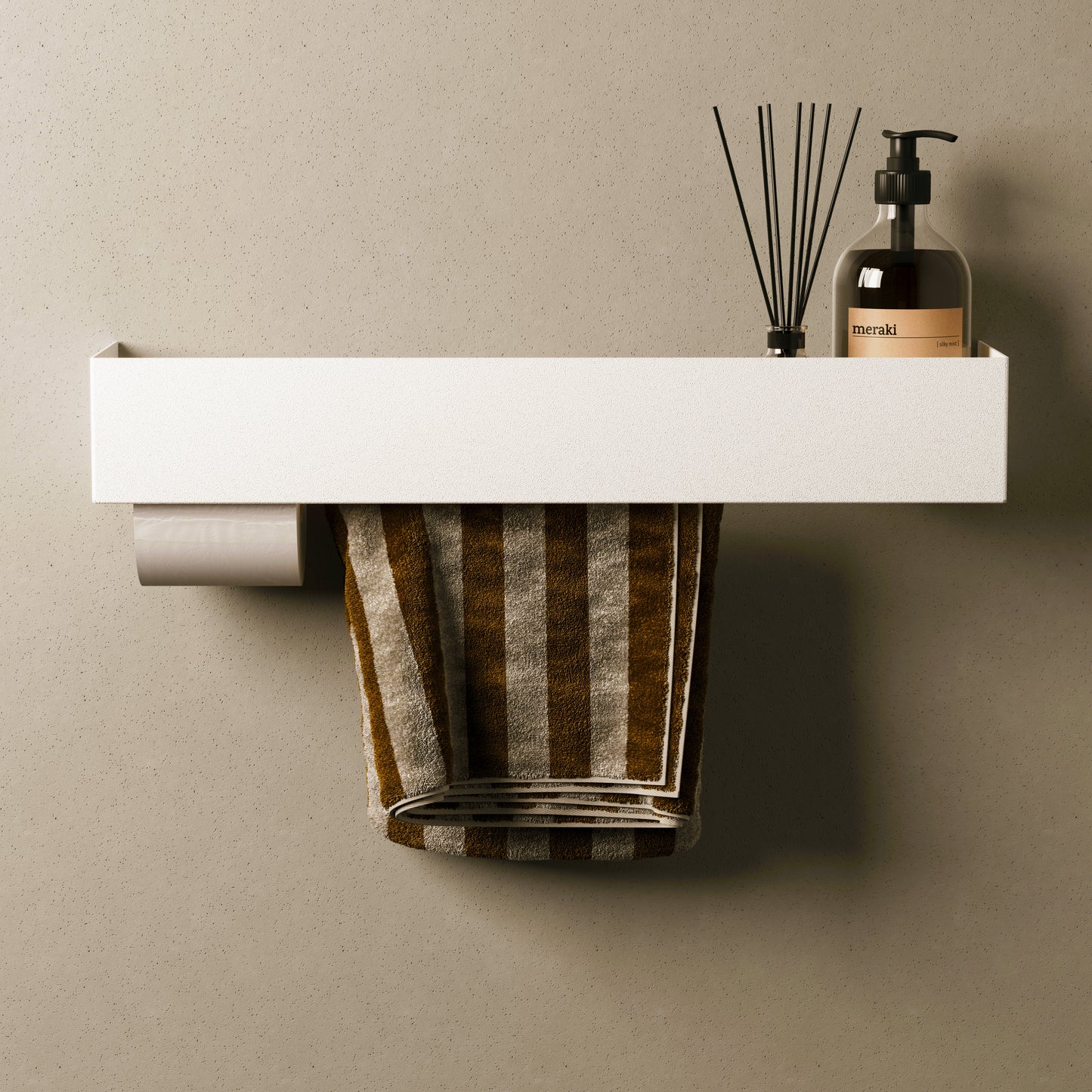 .10 -  Mensola porta asciugamani con porta carta igienica - Mesula