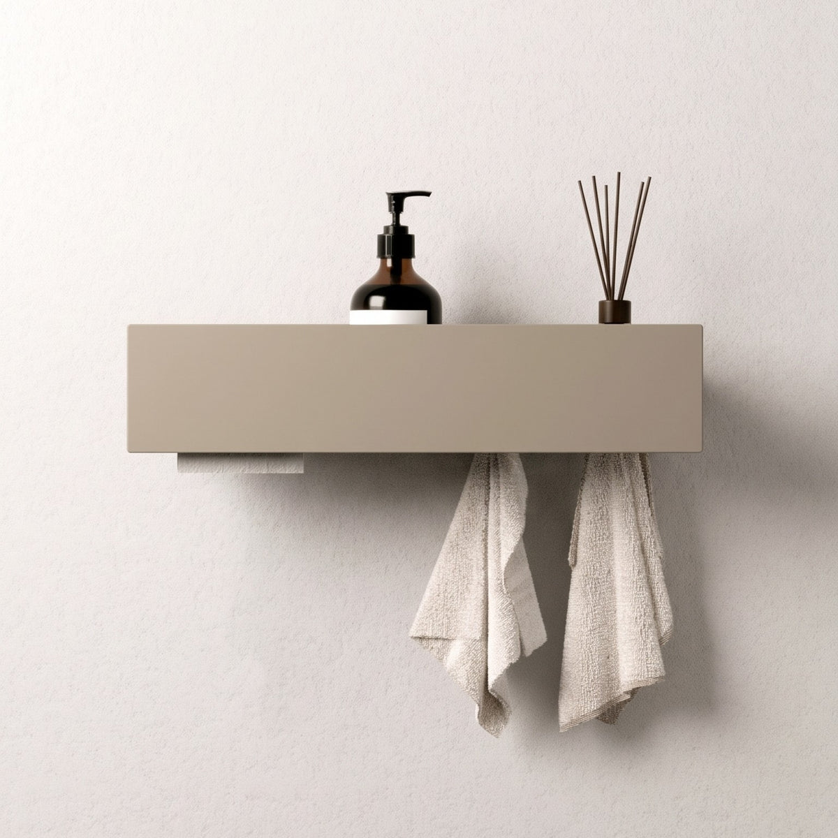 48 - Mensola portasciugamani con porta carta igienica - Mesula
