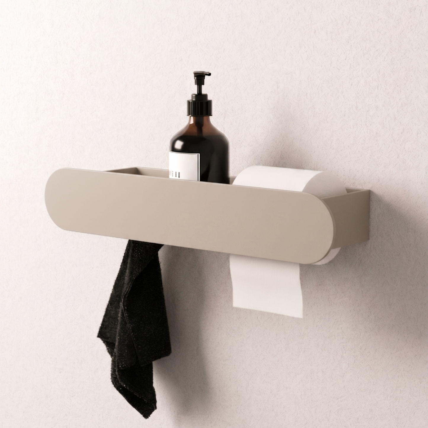 36 - Mensola porta asciugamani con porta carta igienica