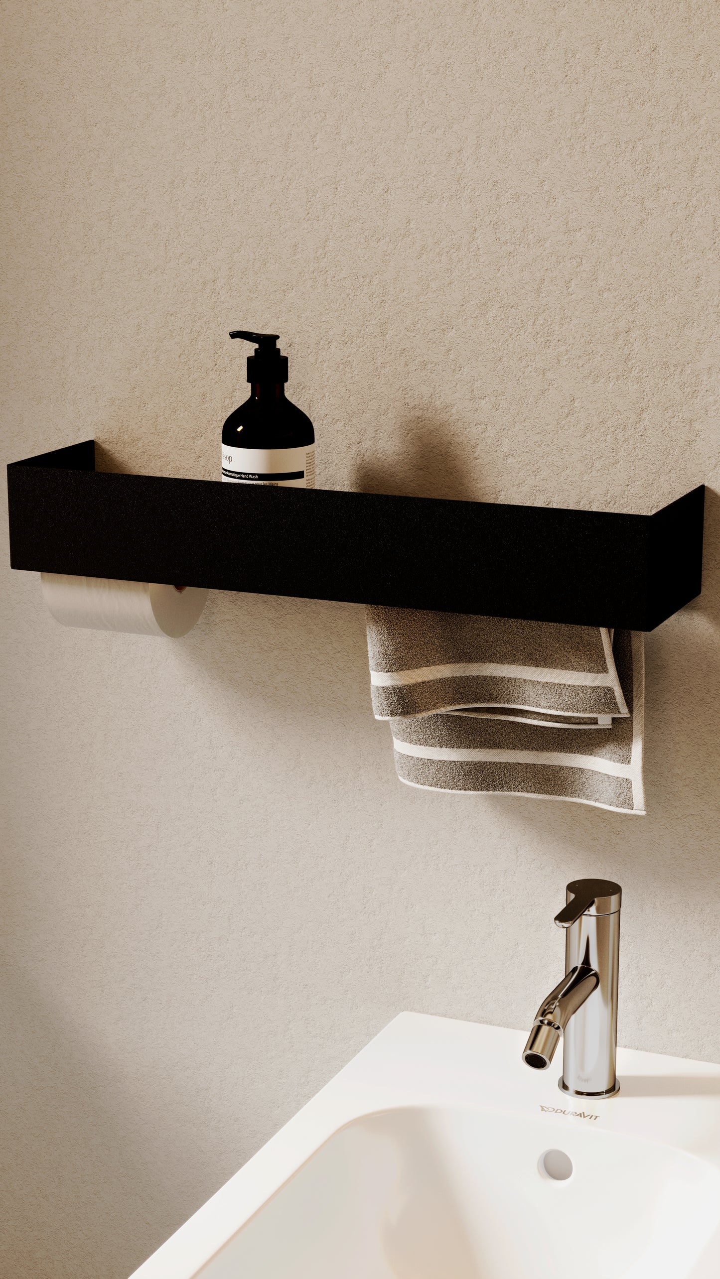 .10 -  Mensola porta asciugamani con porta carta igienica