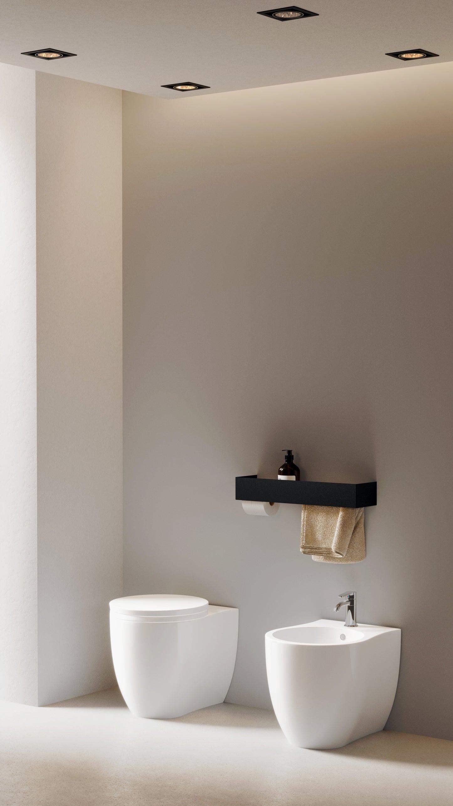 .10 -  Mensola porta asciugamani con porta carta igienica - Mesula